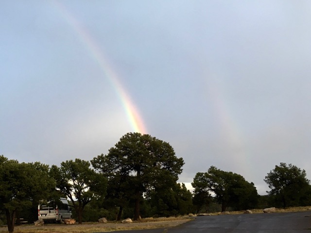 a portion of a double rainbow