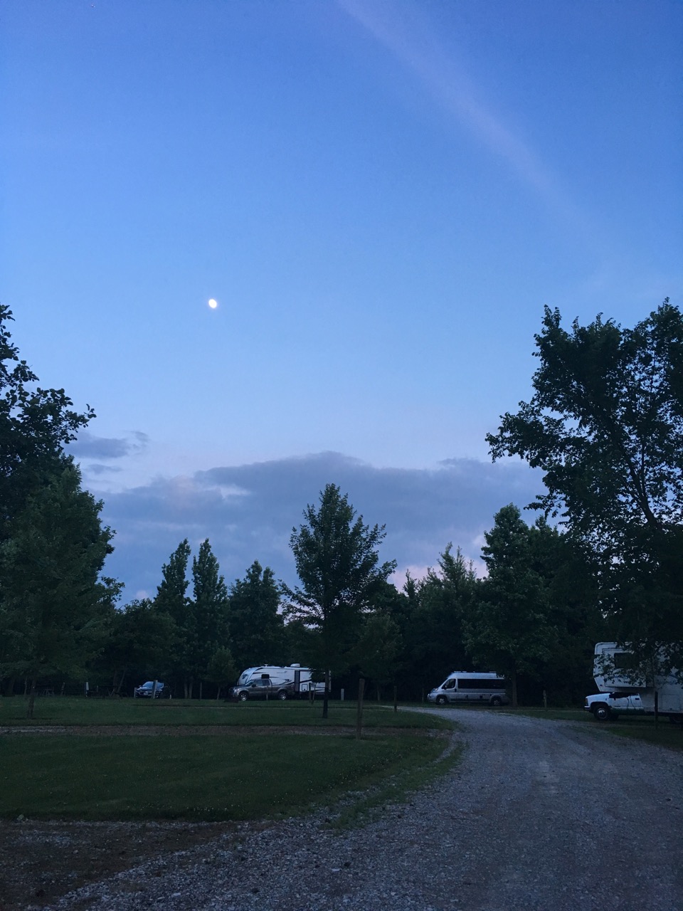 moon over a campground